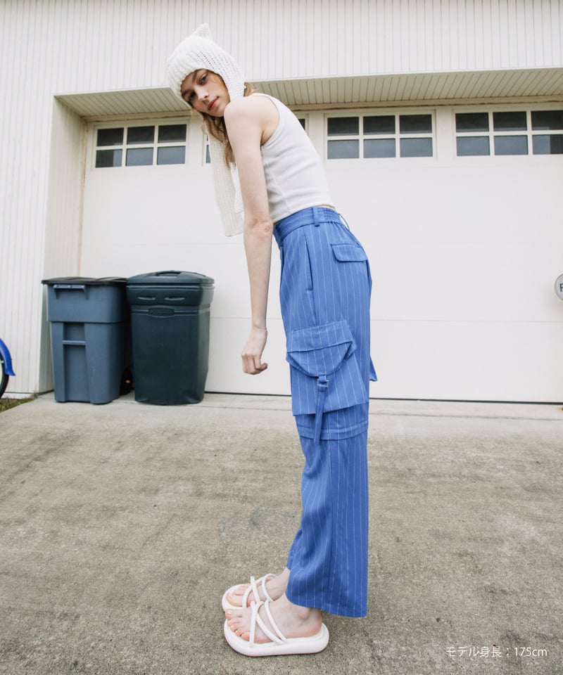 ストライプスラックス 2 TUCK EASY STRIPE SLACKS /ツータックイージーストライプ