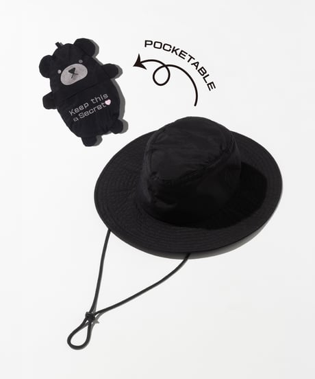 【撥水】クマポケッタブルハット【WCJ-SM-065BLK】