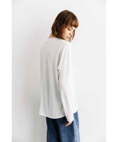 【速乾】【防シワ】オーバーサイズアウトシームカットソー【WCJ-PP-122WHT】