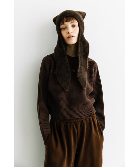 浅VネックニットTOPS【WCJ-MK-032BRN】