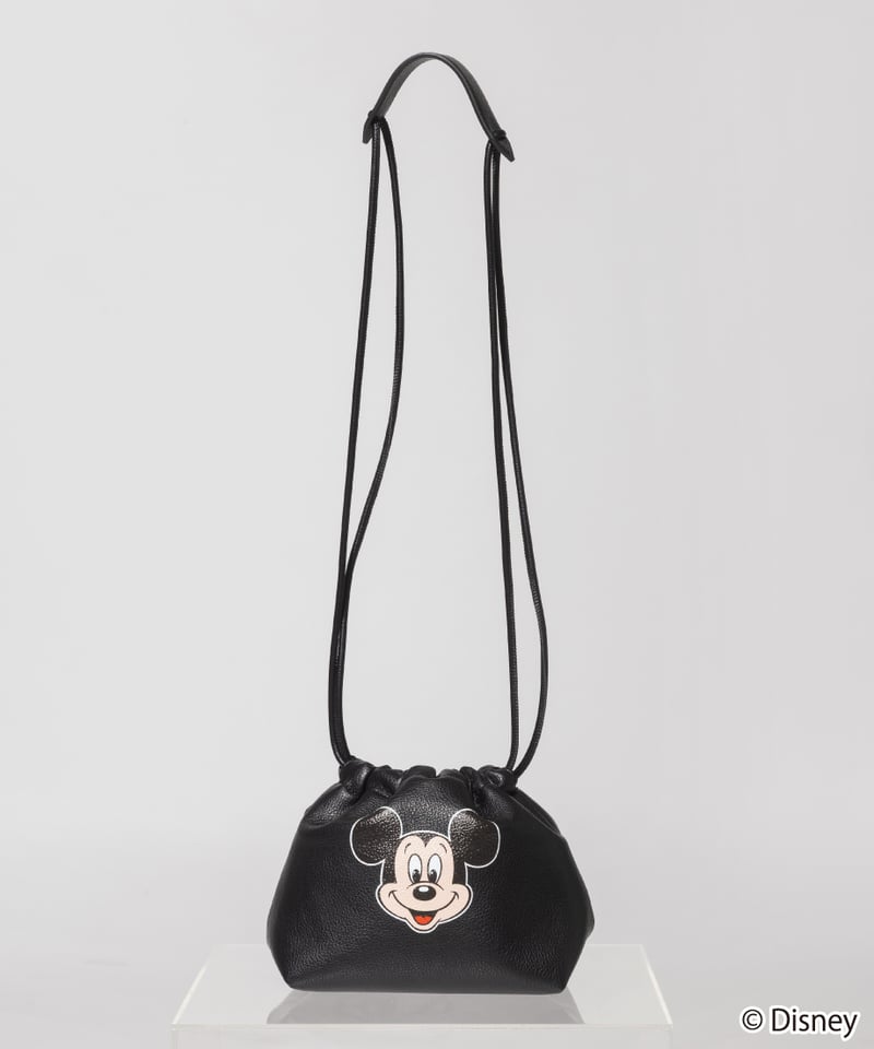 SNACK・8.375サイズ・ブラック・ミッキー Disney / DRAWSTRING BAG(ミッキー)【WCJ-TD-052BLK01A】