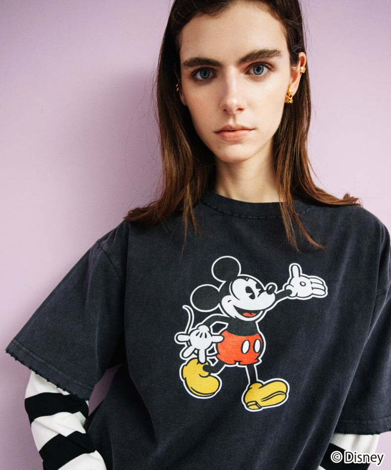 Disney / OVER DYE SS TEE(ミッキー)【WCJ-GC-054BLK01】 Disney / OVER DYE SS TEE(ミッキー)【WCJ-GC-054BLK01】