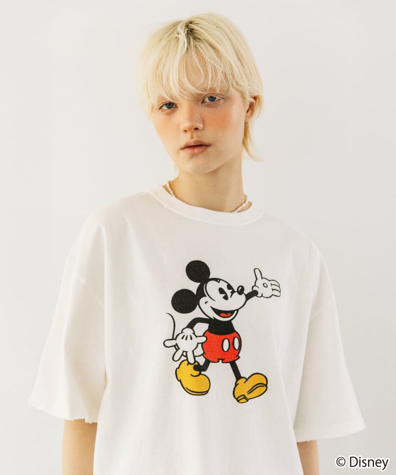 Disney / OVER DYE SS TEE(ミッキー)【WCJ-GC-054WHT01】