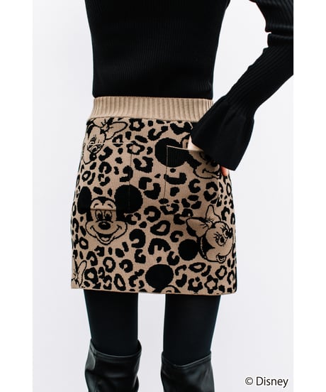 Disney / LEOPARD DESIGN SKIRT【WCJ-MK-027BEG-BLK】