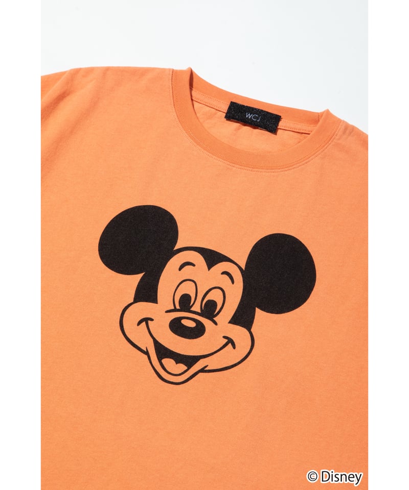 ヴィンテージ　ミッキー　染み込み　スウェット　セットインスリーブ　オレンジ Disney / SS TEE(ミッキー)【WCJ-TD-040ORE01】 | WCJ OF