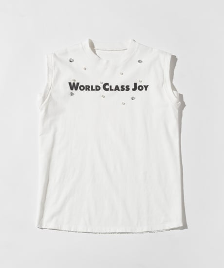 ビジューノースリーブTEE【WCJ-NA-062WHT】※7月中旬発送予定