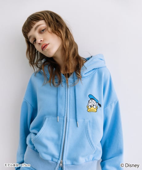 Disney / EMBROIDERY ZIP HOODIE(ドナルド)【WCJ-TD-044BLU03】