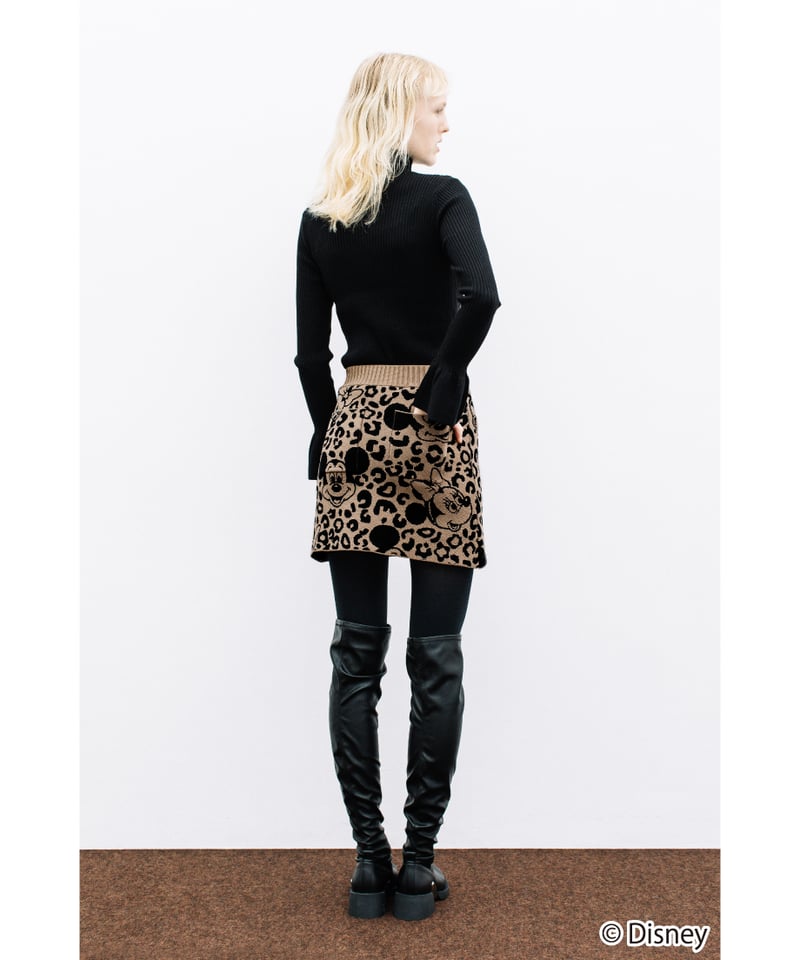 スカート WCJ Disney / LEOPARD DESIGN SKIRT Disney / LEOPARD DESIGN SKIRT【WCJ-MK-027BEG-BLK