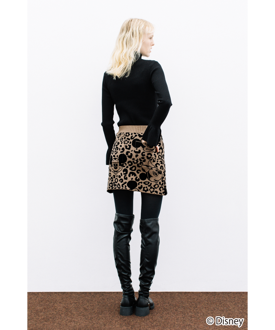 Disney / LEOPARD DESIGN SKIRT【WCJ-MK-027BEG-BLK Disney / LEOPARD DESIGN SKIRT【WCJ-MK-027BEG-BLK