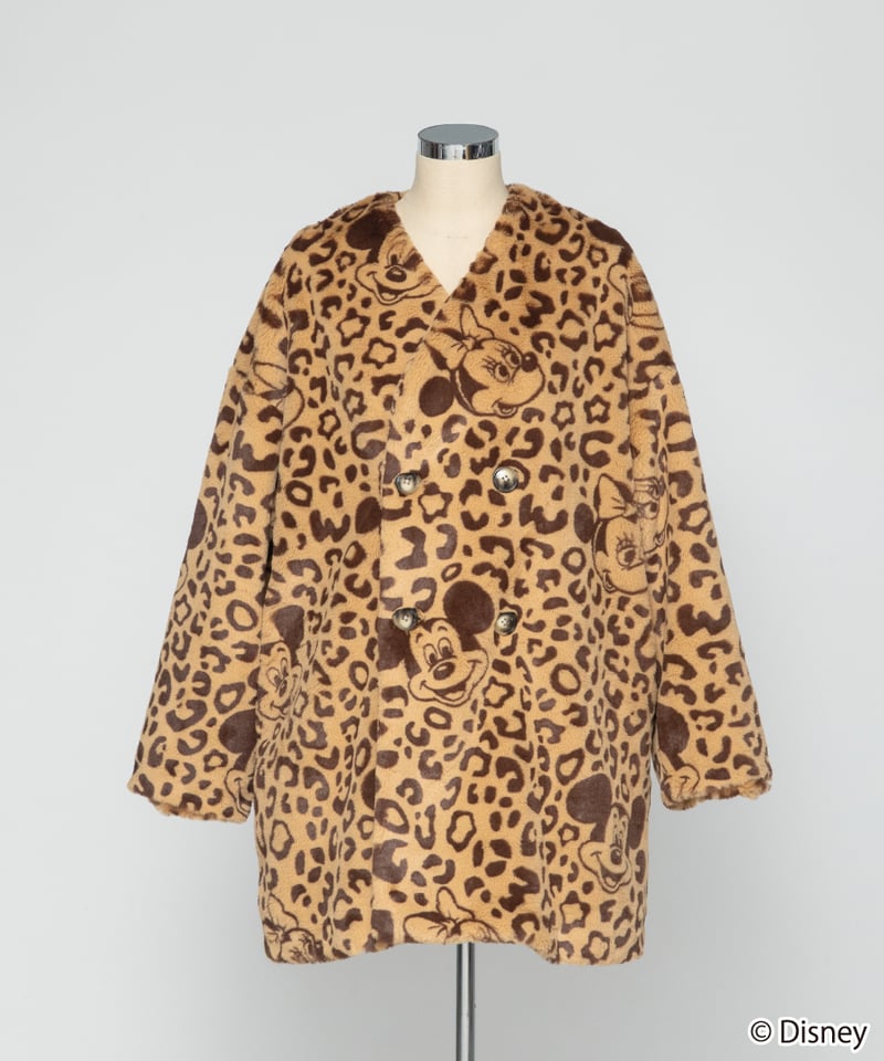 Disney / LEOPARD DESIGN COAT【WCJ-NA-048BEG-BRN】 Disney / LEOPARD DESIGN COAT【WCJ-NA-048BEG-BRN】