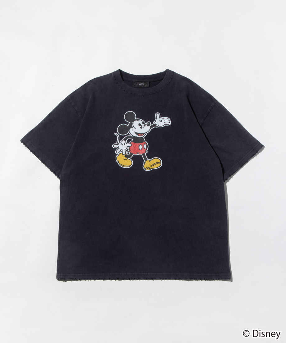 Disney / OVER DYE SS TEE(ミッキー)【WCJ-GC-054BLK01】