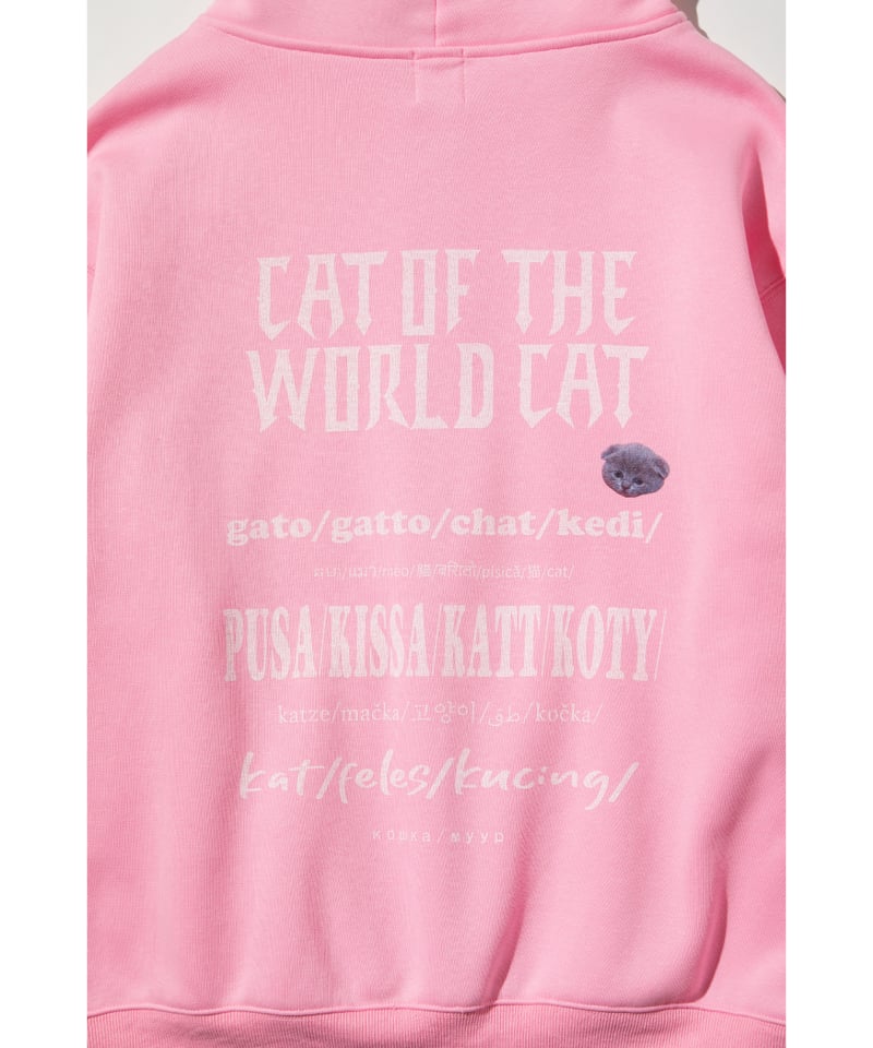 CAT OF THE WORLD ZIP UP HOODIE【WCJ-LK-021PNK】 |