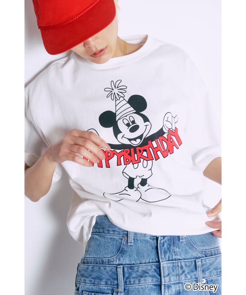 Disney / HAPPY BIRTHDAY TEE(ミッキー)【WCJ-TD-005WHT