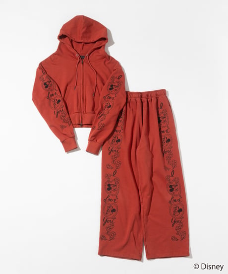 Disney / SWEAT ZIP HOODIE(ミッキー&ミニー)【WCJ-TD-062RED26】