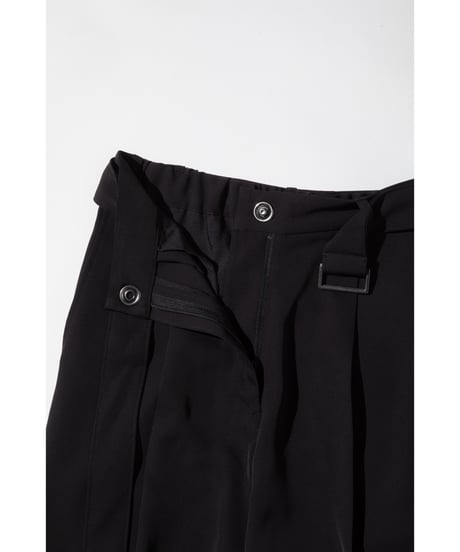 【速乾】【防シワ】ベルト付きワイドセンタープレスパンツ【WCJ-TA-002BLK】