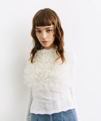 オーガンジーフリルTOPS【WCJ-PP-129WHT】