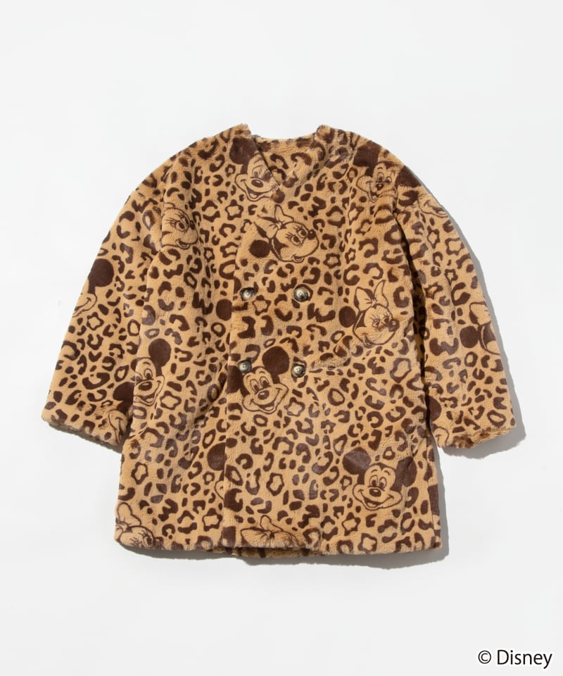 Disney / LEOPARD DESIGN COAT【WCJ-NA-048BEG-BRN】 Disney / LEOPARD DESIGN COAT【WCJ-NA-048BEG-BRN】