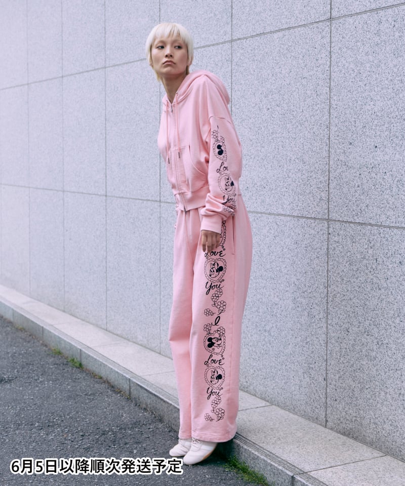 T*n様 ブライスアウトフィット　着ぐるみひつじ（くすみピンク）セット+ピンクワ Disney / SWEAT PANTS(ミッキー&ミニー)【WCJ-TD-053PNK26】