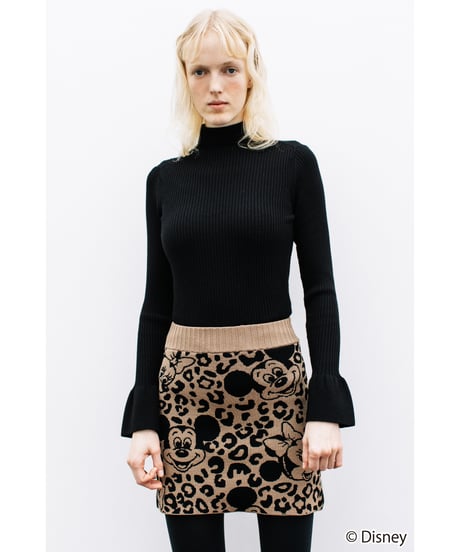 Disney / LEOPARD DESIGN SKIRT【WCJ-MK-027BEG-BLK】