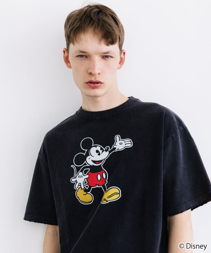 Disney / OVER DYE SS TEE(ミッキー)【WCJ-GC-054BLK01】