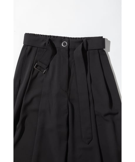 【速乾】ベルト付きツータックパンツ【WCJ-TA-022BLK】