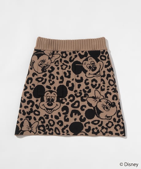 Disney / LEOPARD DESIGN SKIRT【WCJ-MK-027BEG-BLK】