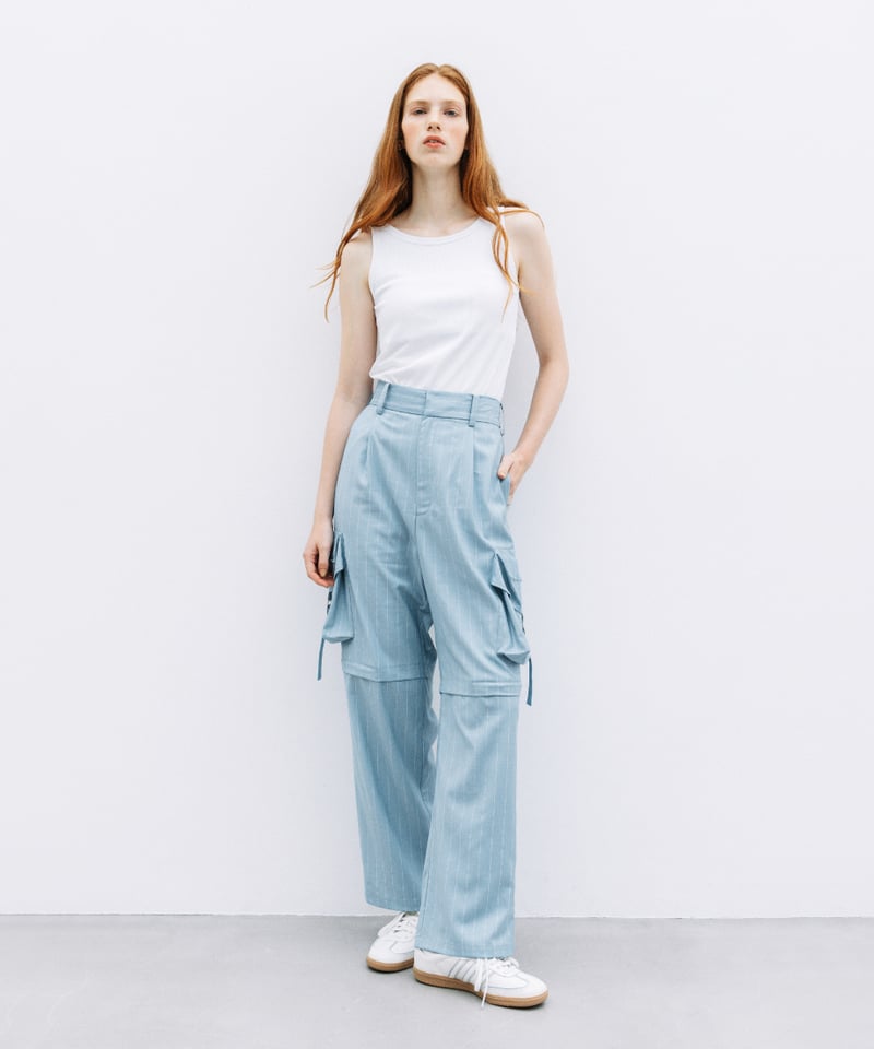 wcj ブラック サイドストライプパンツ