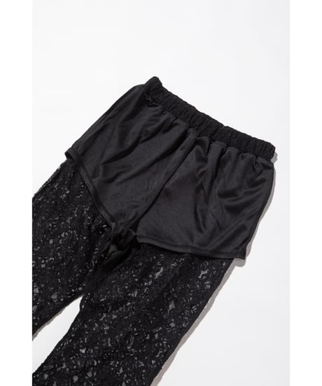 レースフレアパンツ【WCJ-PP-100BLK】