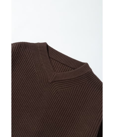 浅VネックニットTOPS【WCJ-MK-032BRN】