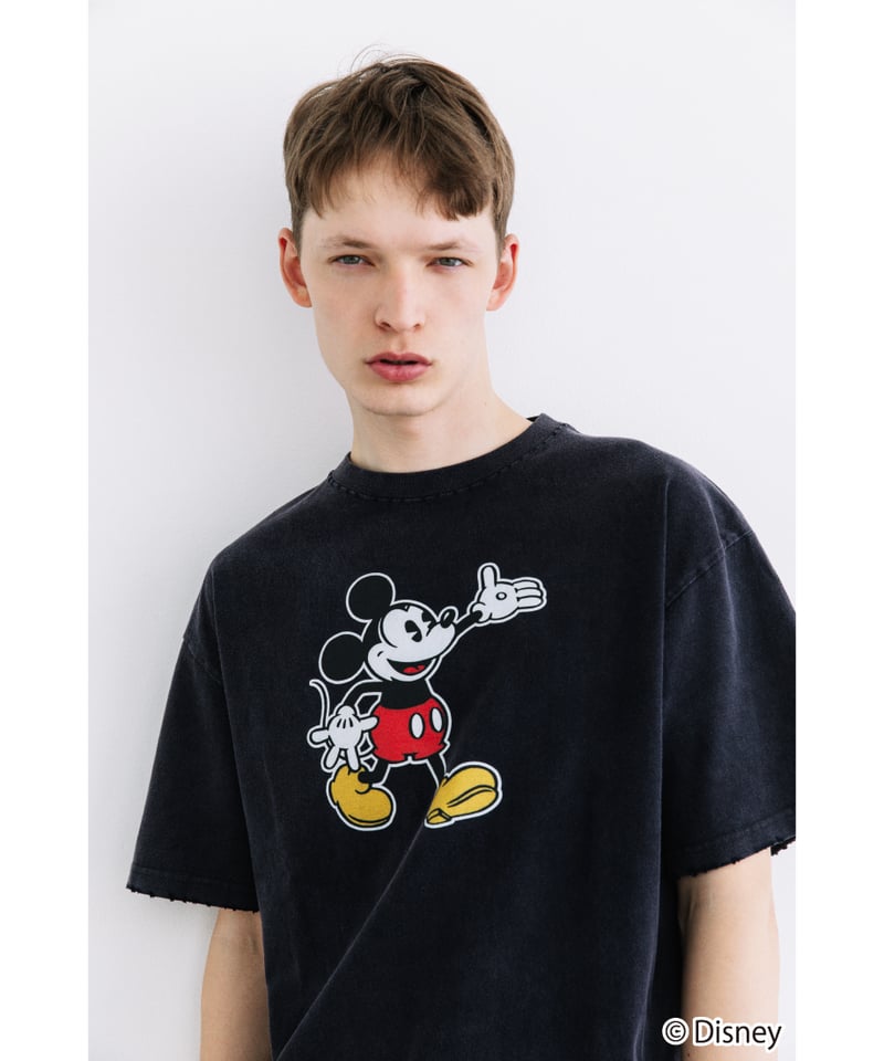 Disney / OVER DYE SS TEE(ミッキー)【WCJ-GC-054BLK01】