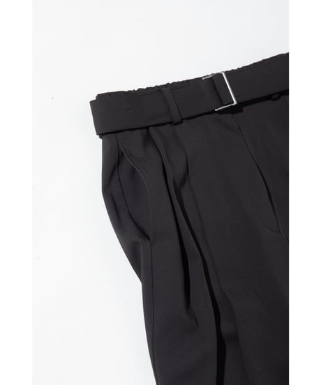 【速乾】ベルト付きツータックパンツ【WCJ-TA-022BLK】