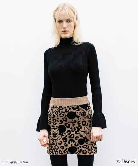 Disney / LEOPARD DESIGN SKIRT【WCJ-MK-027BEG-BLK】