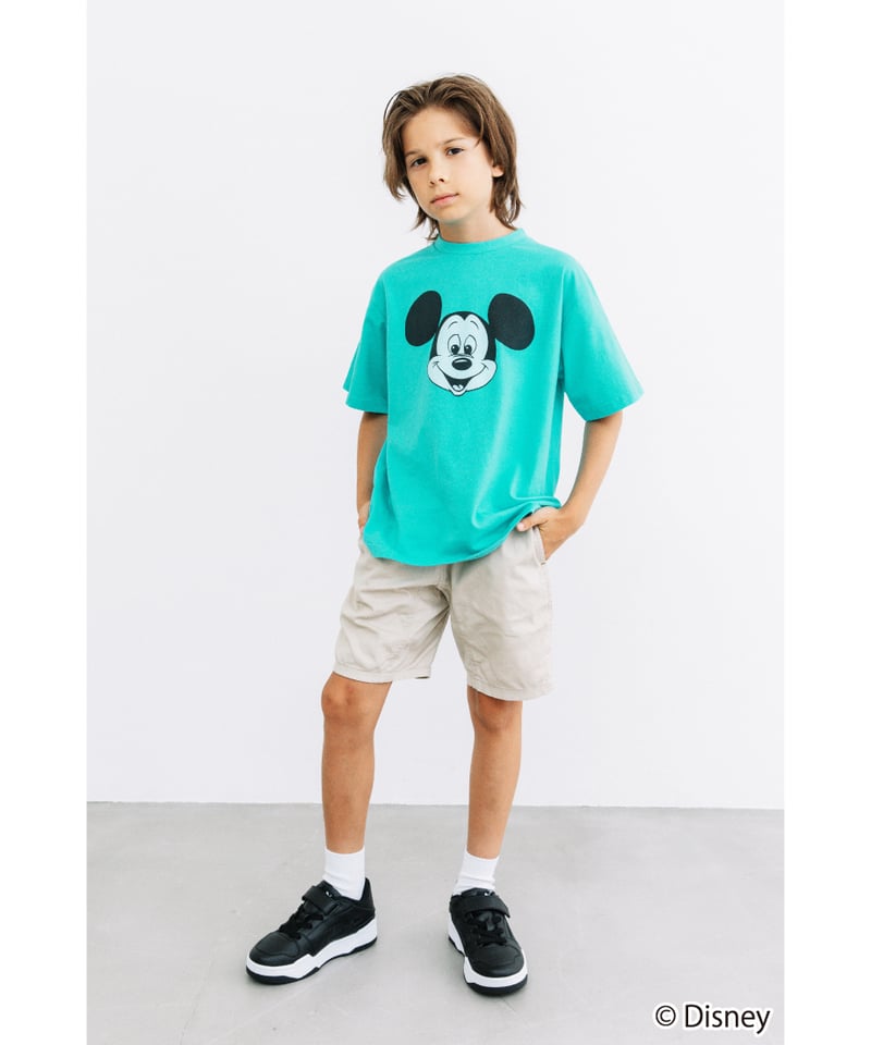 WCJ ミッキーマウスプリント ターコイズTシャツ WCJ ミッキーマウスプリント ターコイズTシャツ Disney / OVER