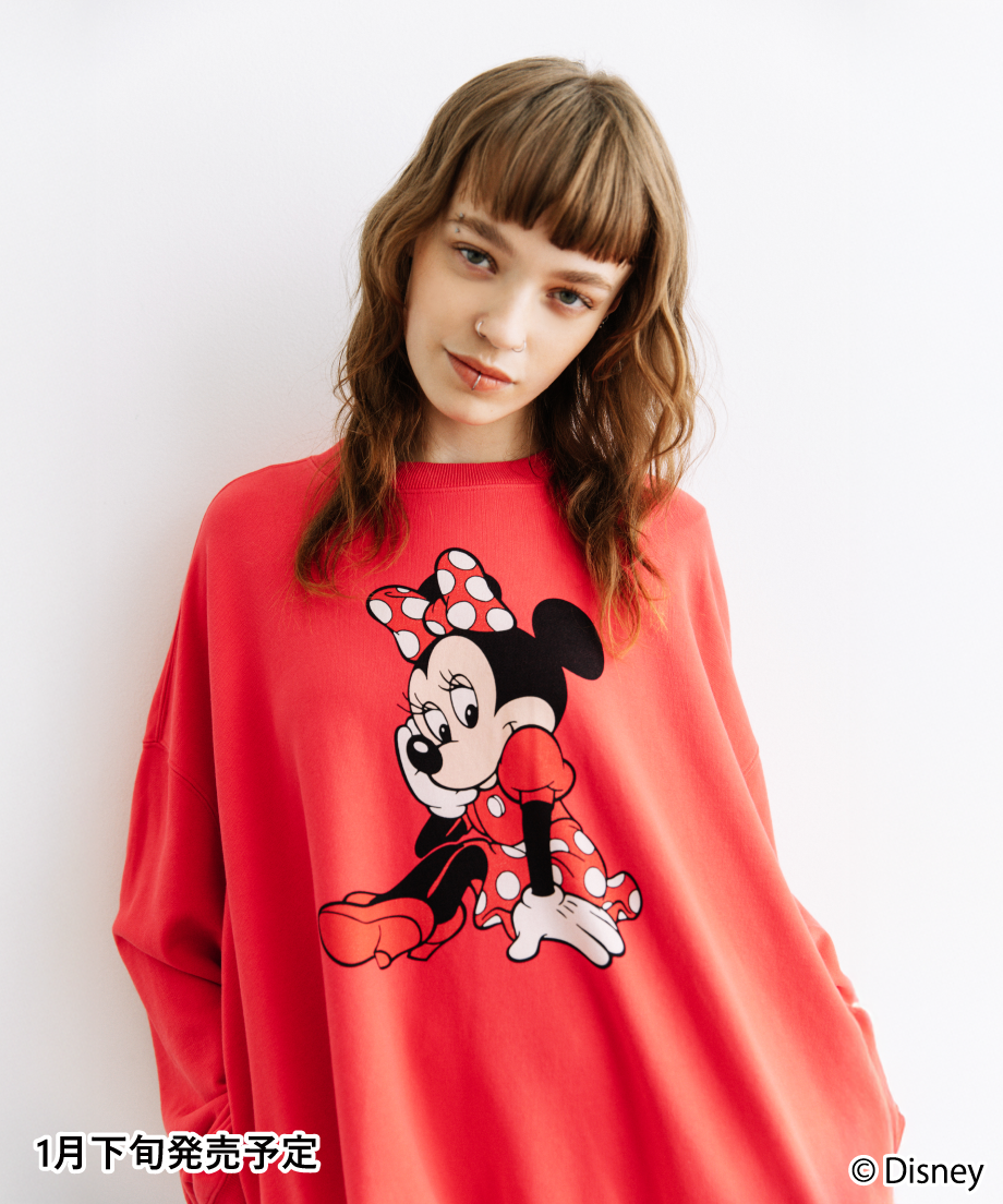 Disney / MINNIE SWEAT TOP【WCJ-TD-021RED】※1月下旬発売