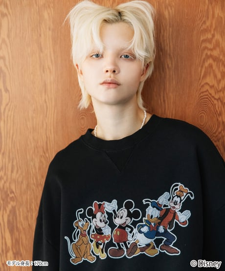 Disney / MICKEY AND FRIENDS SWEAT TOP【WCJ-TD-026BLK】