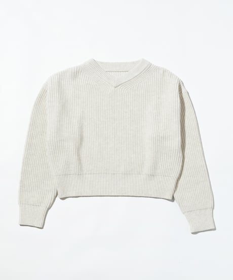 浅VネックニットTOPS【WCJ-MK-032LGY】