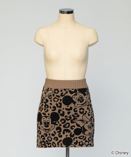 Disney / LEOPARD DESIGN SKIRT【WCJ-MK-027BEG-BLK】