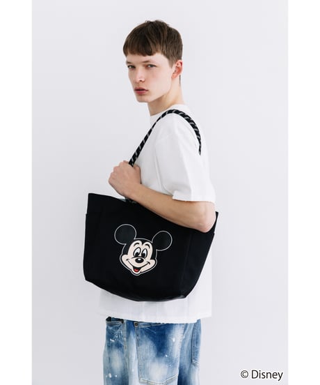 【撥水】Disney / REVERSIBLE TOTE BAG(ミッキー)【WCJ-TD-012BLK-SAX01】