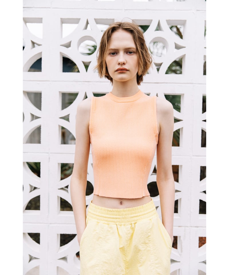 CHANEL オレンジ リブタンクトップ 36 CHANEL オレンジ リブタンクトップ 36 レディース タンクトップ