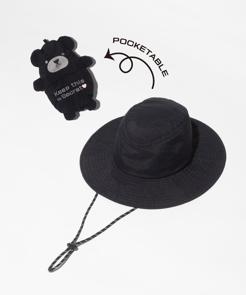 くりさぶろう【ボルボ240純正】ヘッドレストパッド ブラック 4個セット 撥水】クマポケッタブルハット【WCJ-SM-065BLK】※6月下旬発売予定