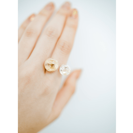 Charity : W glass dome ring (Champagne Series )