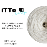 iTTo 和  Hard Type【世界で唯一、本当にTシャツからアップサイクルしたリアルTシャツヤーン】