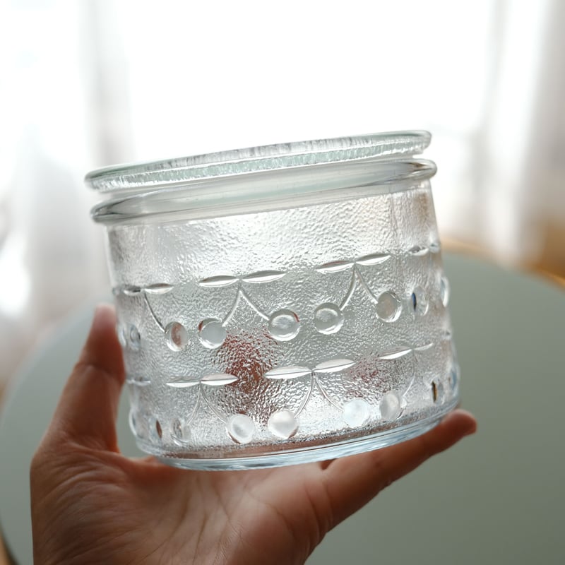 Libbey CRYSTAL MUSHROOMS リビー　ガラスキャニスター ガラスキャニスター （工房やす × BOROSIL VISIONGLASS） - pebble