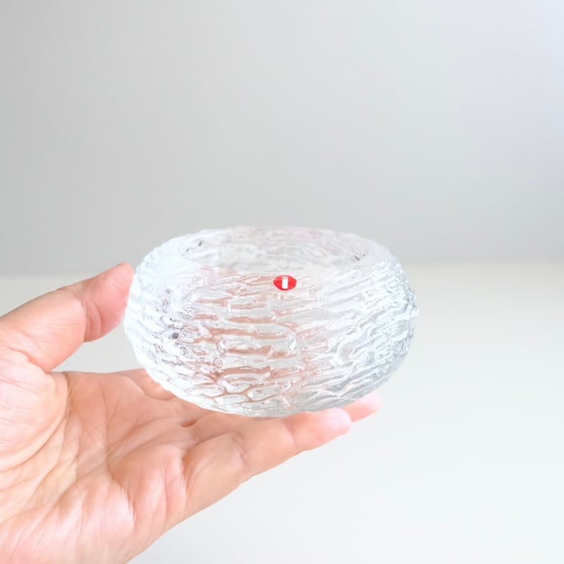 4685  鳥の巣　キャンドルホルダー　ガラス　オブジェ　イッタラ iittala / ガラスのキャンドルホルダー / Linnupesa 鳥の巣 | Tähti