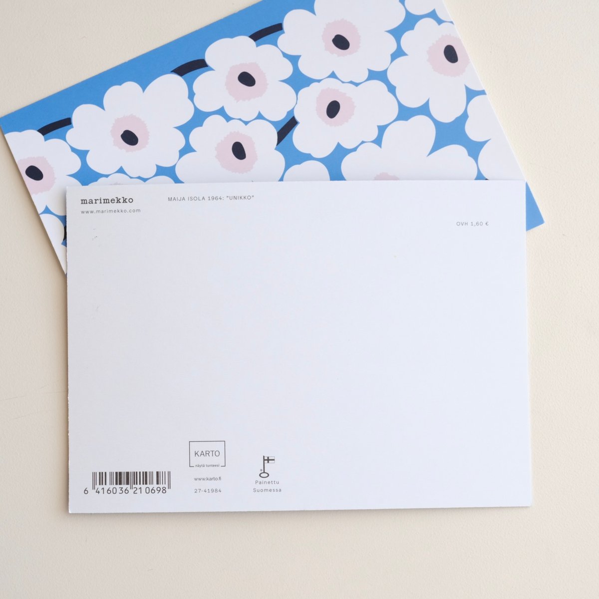marimekko × Karto社 ポストカード / Unikko / Blue White