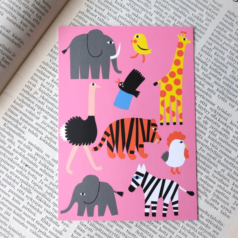 marimekko × Karto社 ポストカード / TIIKONI / pink | Tähti