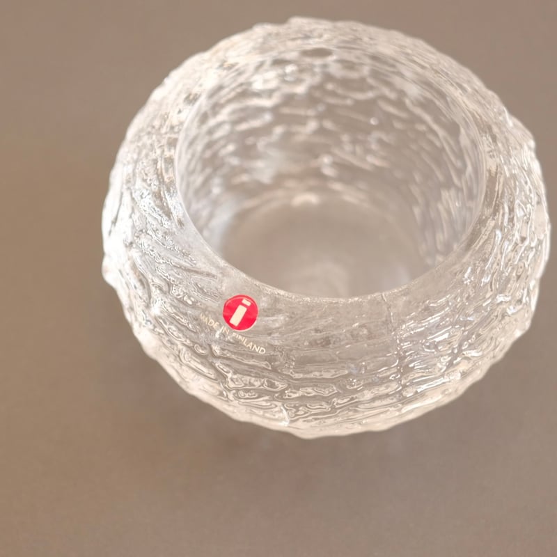 4685  鳥の巣　キャンドルホルダー　ガラス　オブジェ　イッタラ ☆希少☆【iittala】 鳥の巣 キャンドルホルダー Jorma Vennola