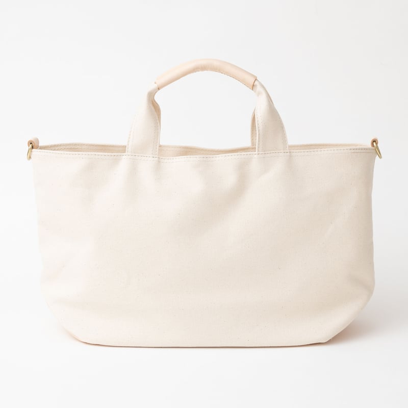 横長たっぷりトートバッグ【生成り】 | 袋物工房satoka