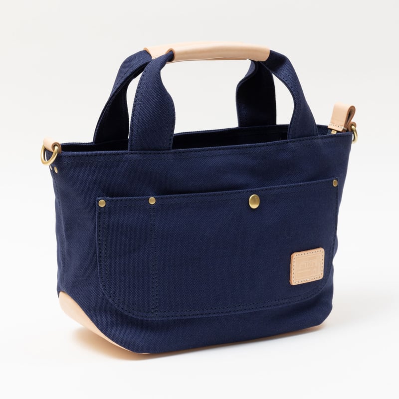 極希少✨トートバッグ ネイビー/ベージュ~~~~ 小さなトートバッグ【ネイビー】 | 袋物工房satoka