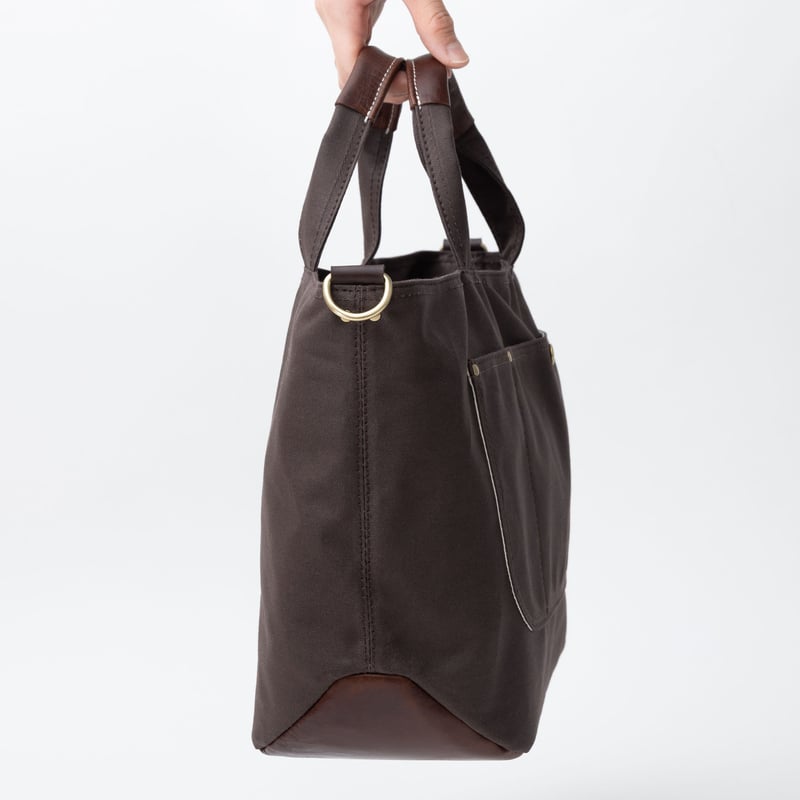 横長たっぷり帆布トートバッグ【ブラウン/オイルブラウン】 | 袋物工房